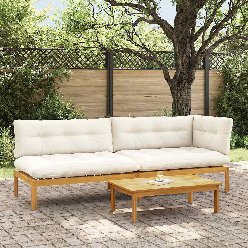 3 Stück Garten Pallet Sofa Einheiten Massivholz Akazie