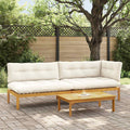 3 Stück Garten Pallet Sofa Einheiten Massivholz Akazie