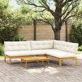 4 Stück Garten Pallet Sofa Einheiten Massivholz Akazie Natur