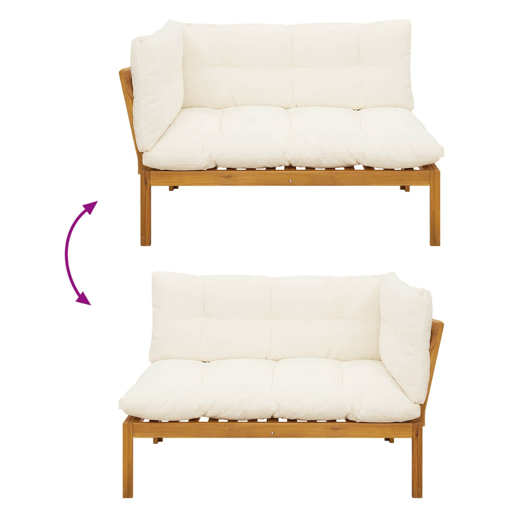 Garten Pallet Sofa Einheiten 2 Stück Natürlich und Cremweiß