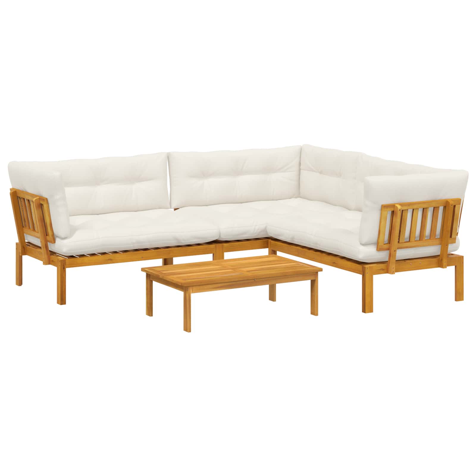 4 Stück Garten Pallet Sofa Einheiten Massivholz Akazie Natur