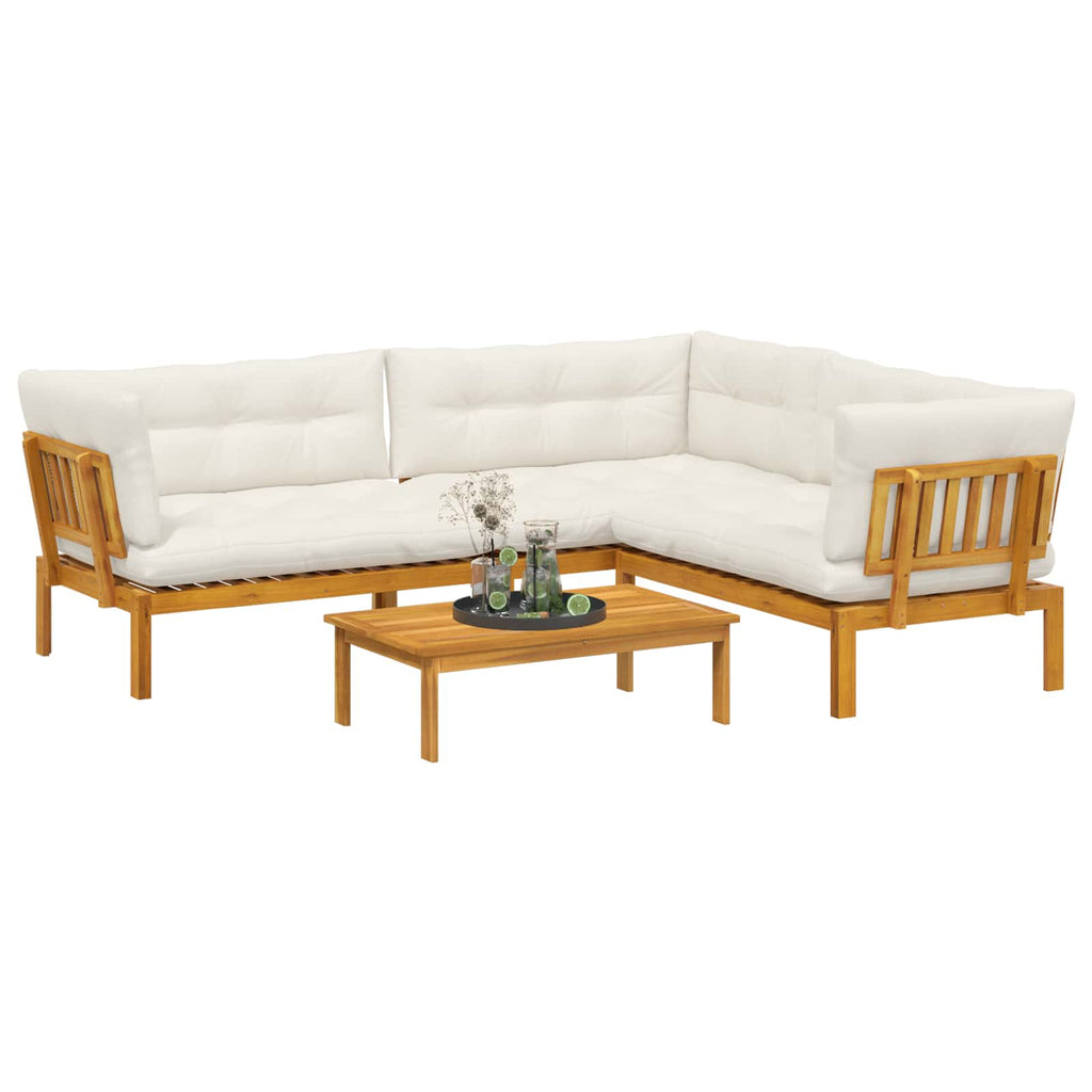 4 Stück Garten Pallet Sofa Einheiten Massivholz Akazie Natur