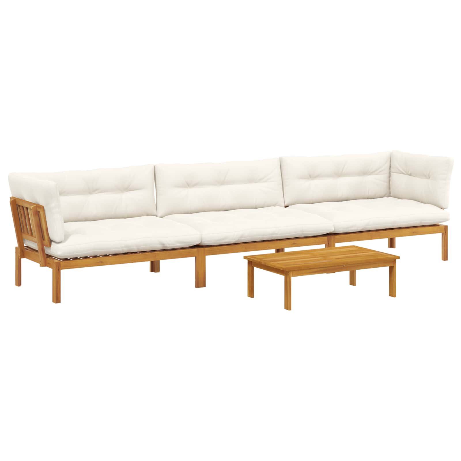 4 Stück Garten Pallet Sofa Einheiten Massivholz Akazie Natur