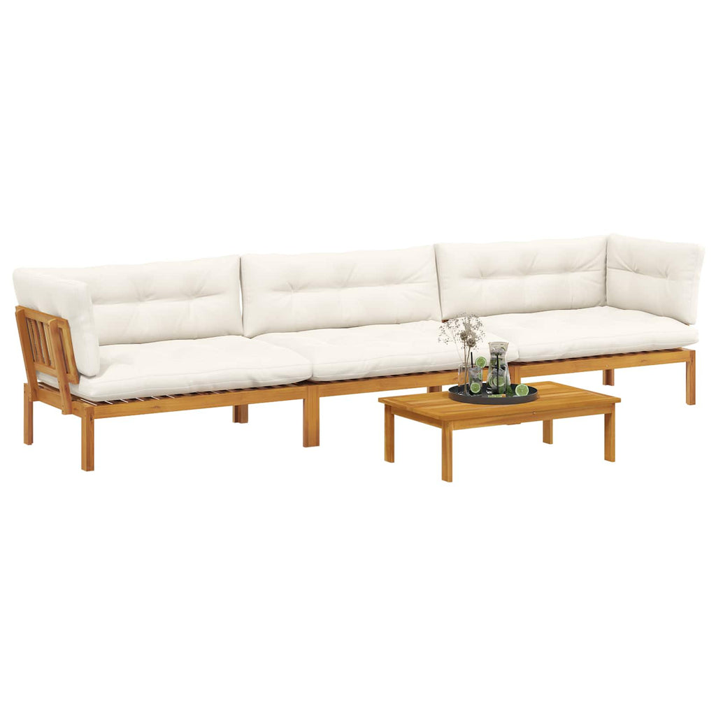 4 Stück Garten Pallet Sofa Einheiten Massivholz Akazie Natur