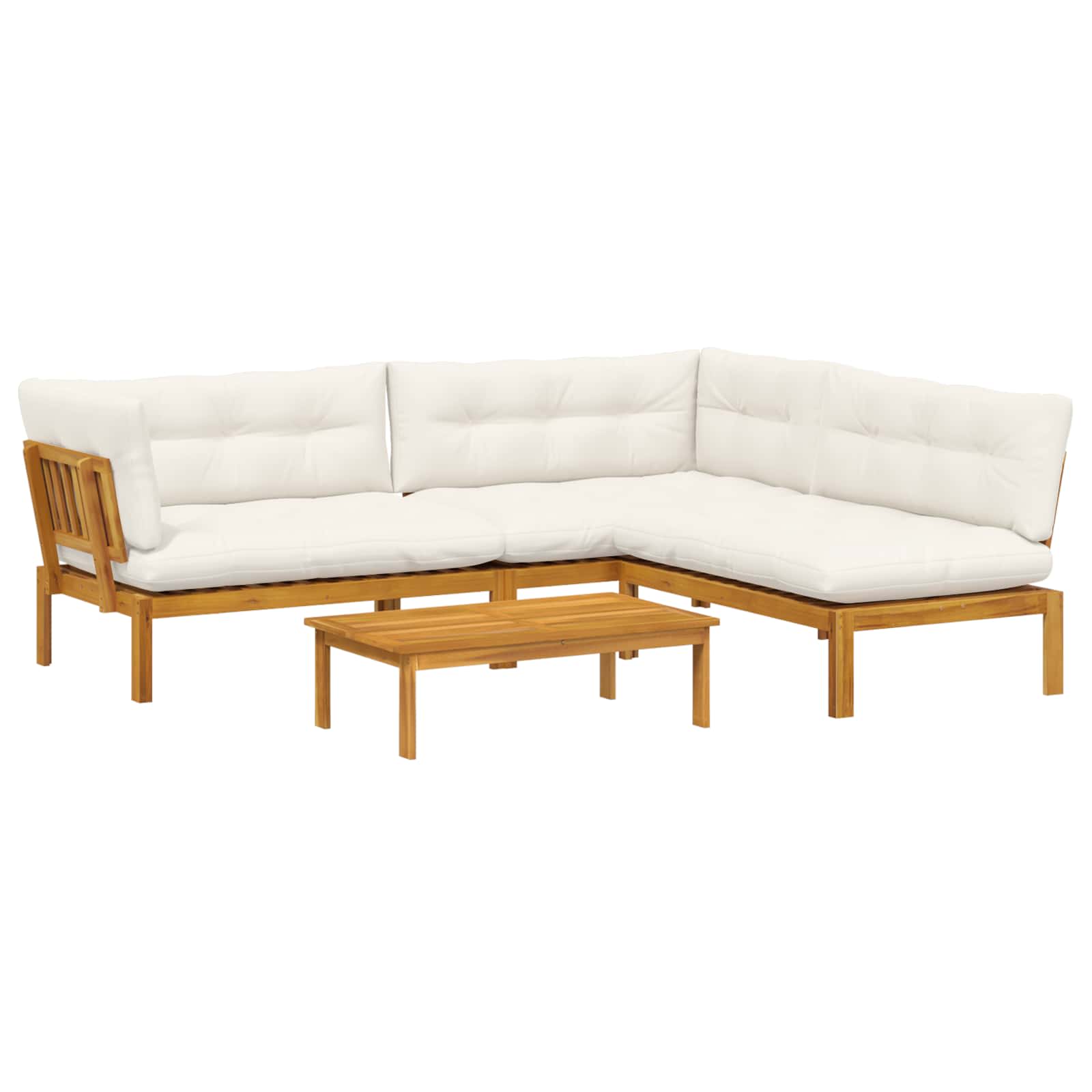 4 Stück Garten Pallet Sofa Einheiten Massivholz Akazie Natur