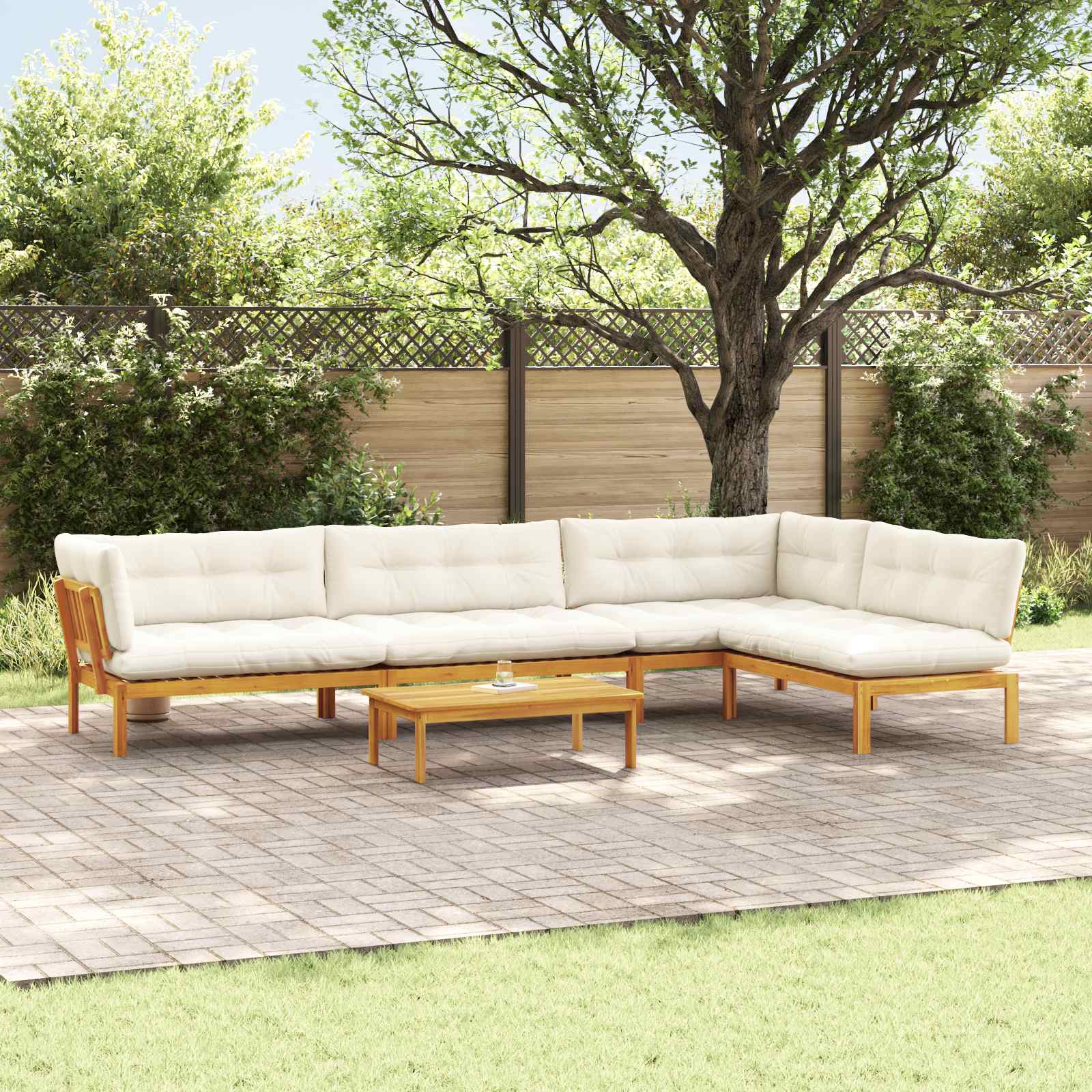 5 Stück Garten Pallet Sofa Einheiten Massivholz Akazie Natur