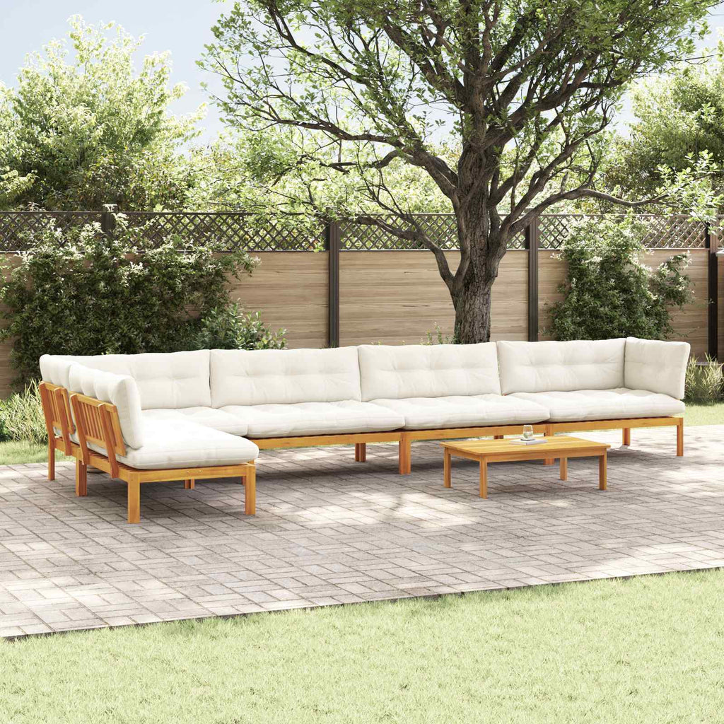 6 Stück Garten Pallet Sofa Einheiten Massivholz Akazie Natur