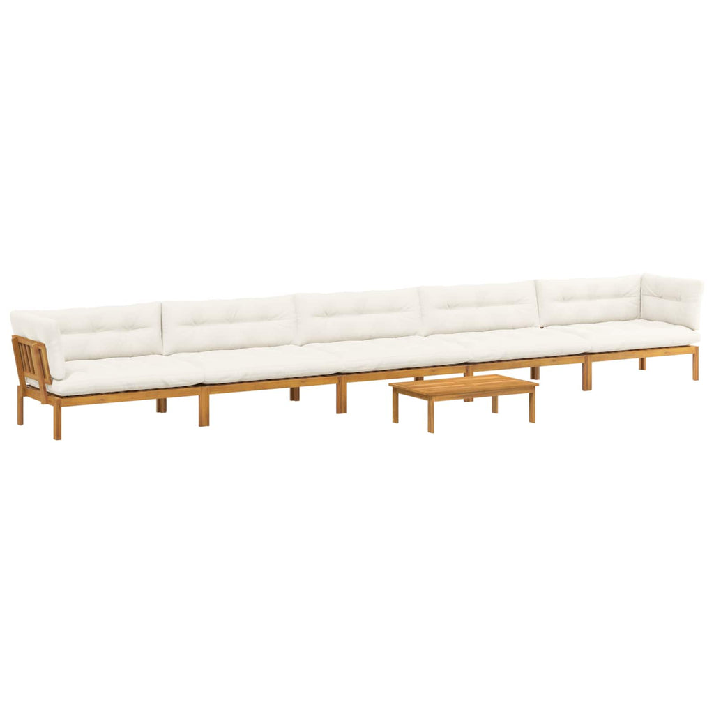 6 Stück Garten Pallet Sofa Einheiten Massivholz Akazie Natur