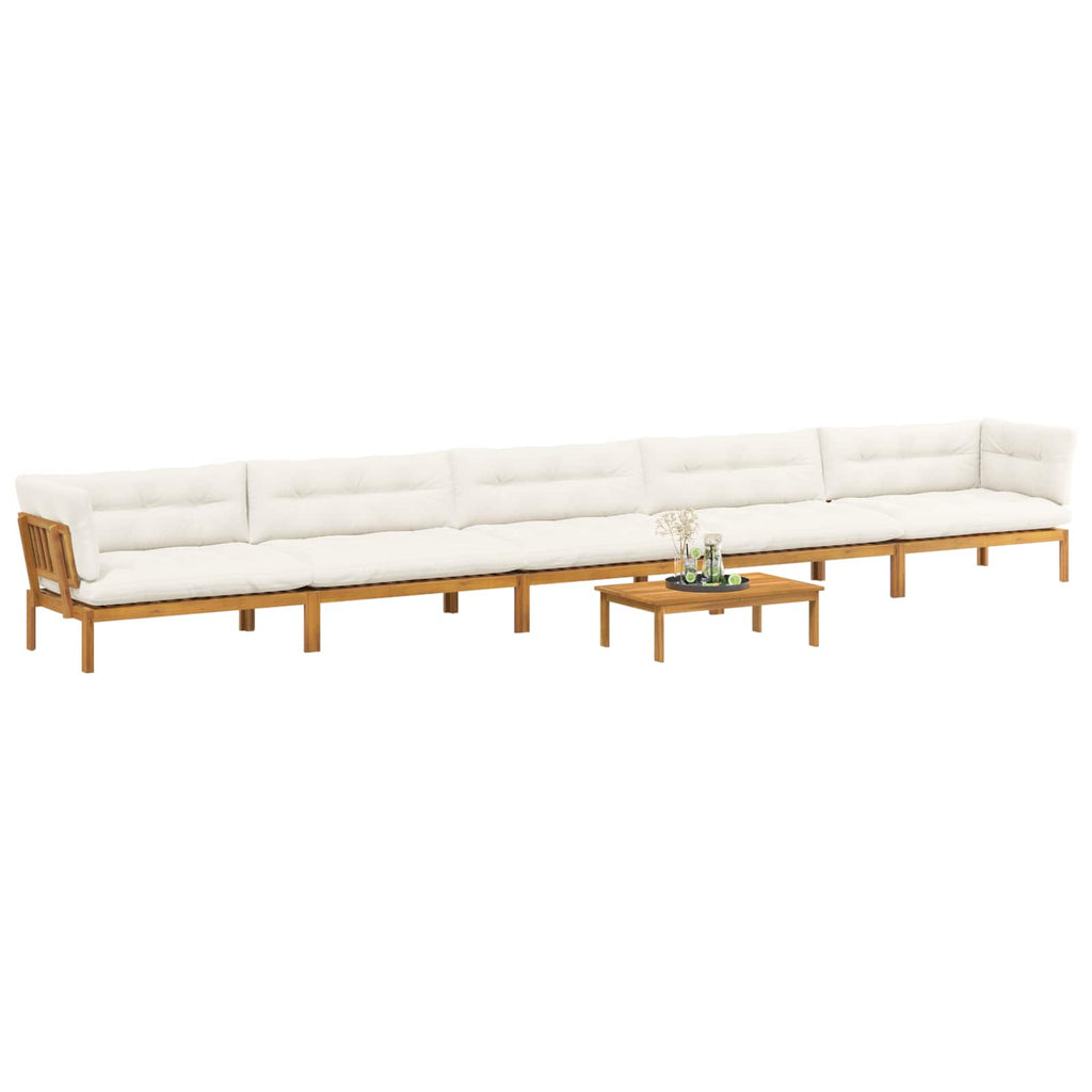6 Stück Garten Pallet Sofa Einheiten Massivholz Akazie Natur