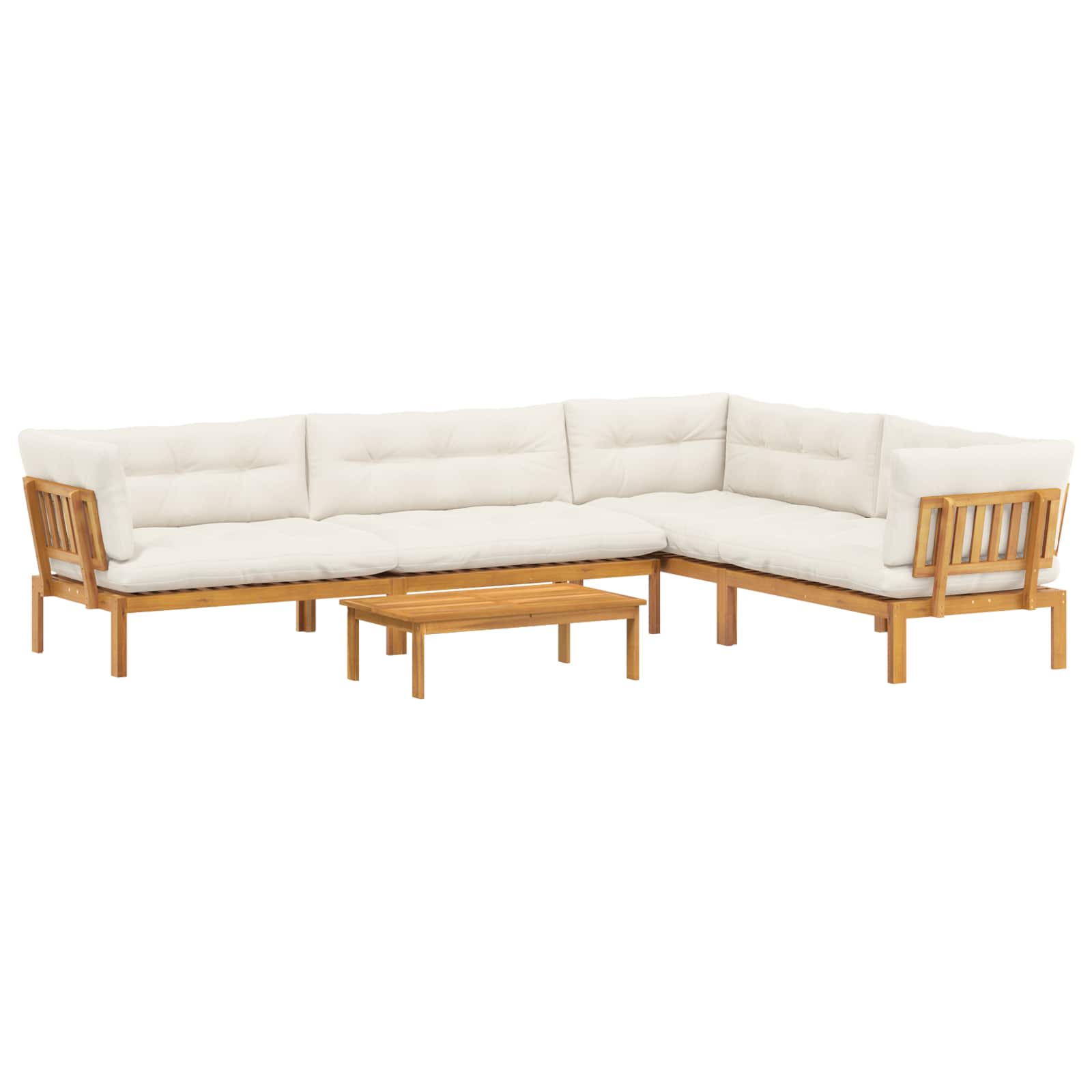 5 Stück Garten Pallet Sofa Einheiten Massivholz Akazie Natur
