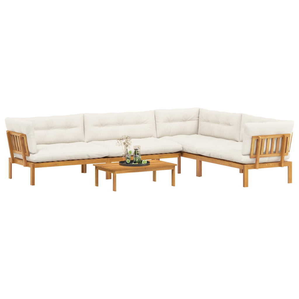 5 Stück Garten Pallet Sofa Einheiten Massivholz Akazie Natur