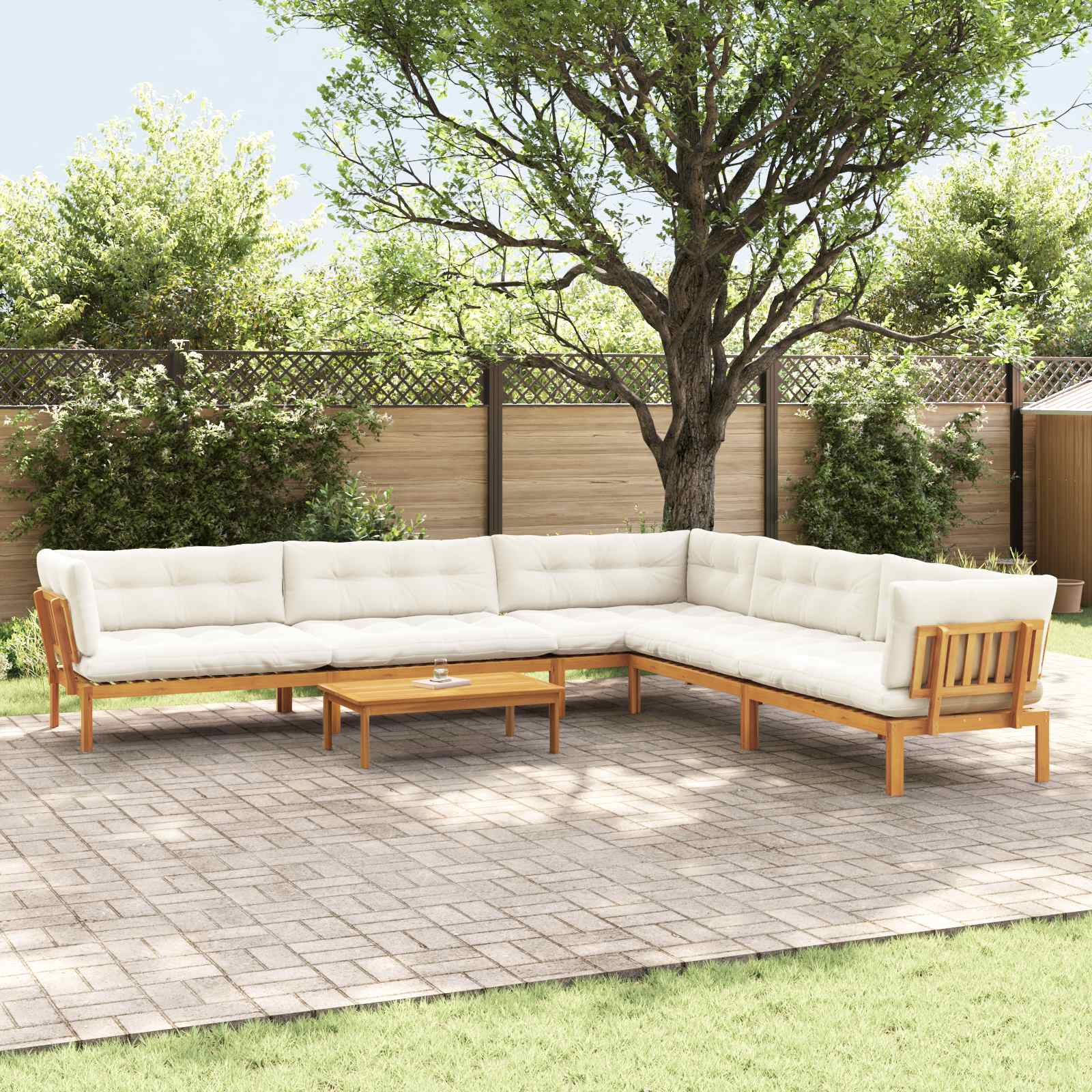 6 Stück Garten Pallet Sofa Einheiten Massivholz Akazie Natur