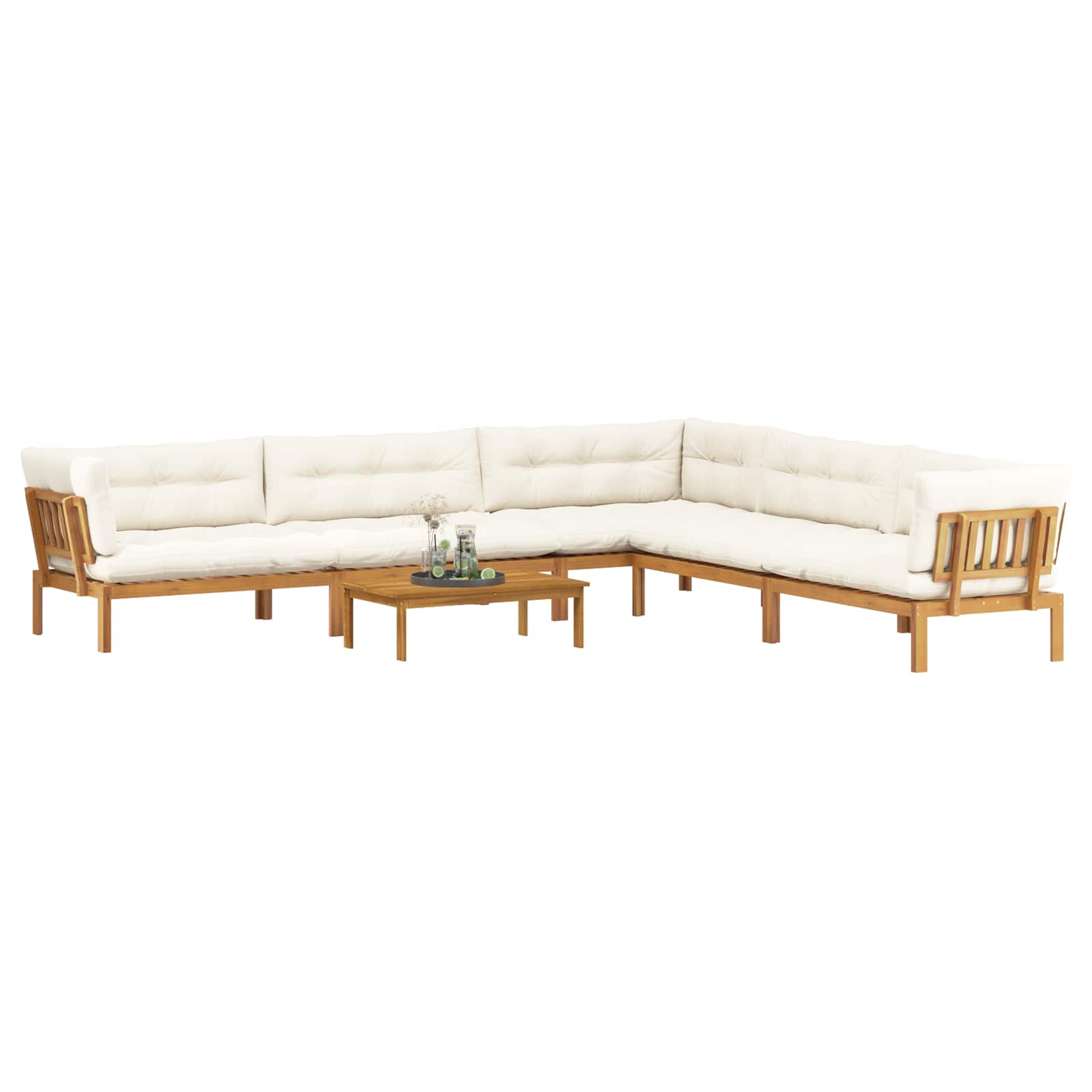 6 Stück Garten Pallet Sofa Einheiten Massivholz Akazie Natur