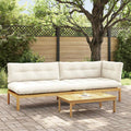 3 Stück Garten Pallet Sofa Einheiten Massivholz Akazie
