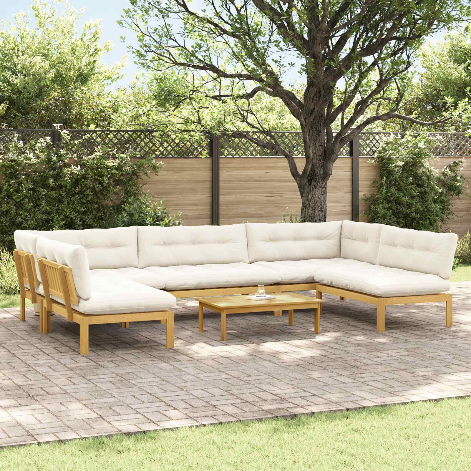 6 Stück Garten Pallet Sofa Einheiten Massivholz Akazie