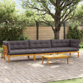 4 Stück Garten Pallet Sofa Einheiten Massivholz Akazie Natur