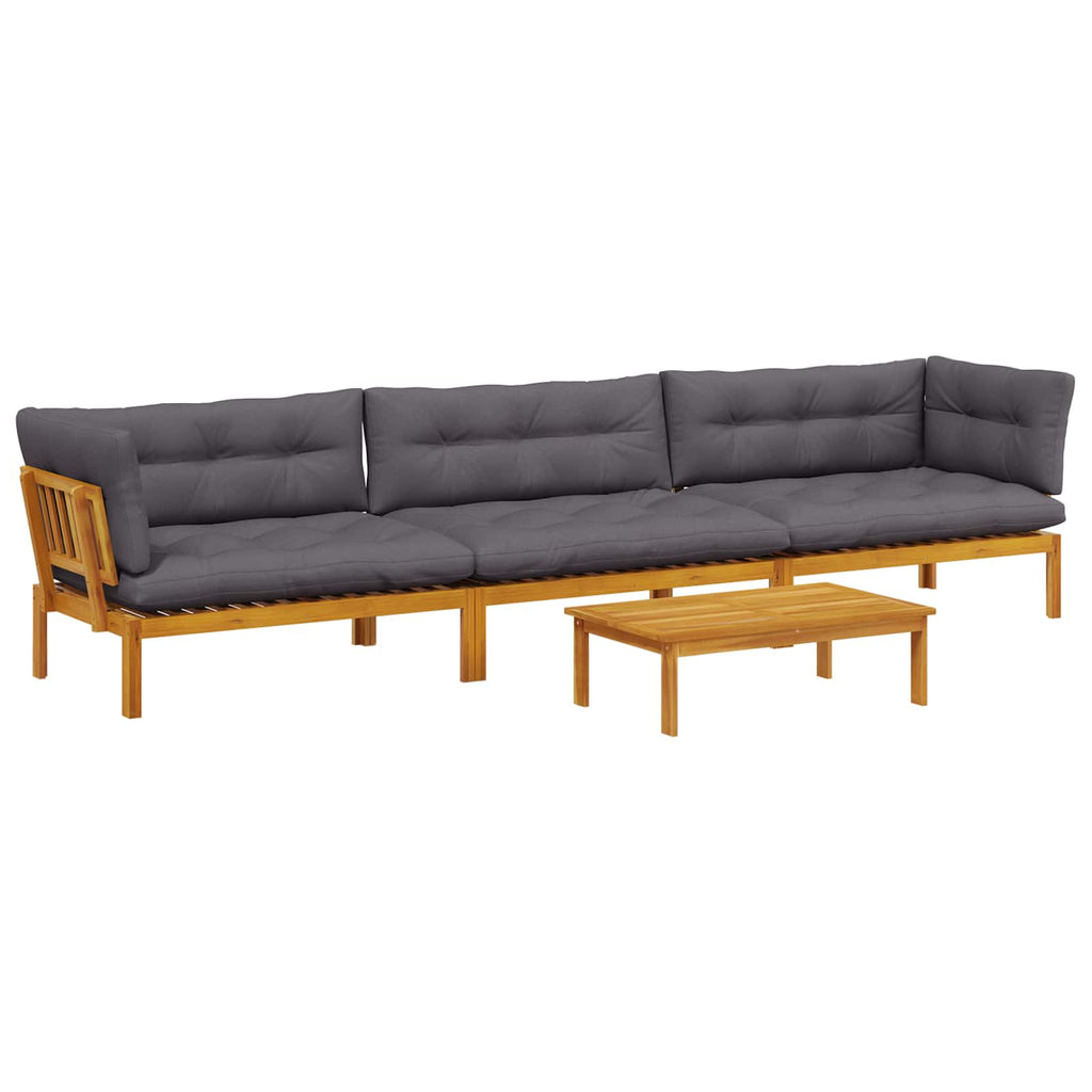 4 Stück Garten Pallet Sofa Einheiten Massivholz Akazie Natur