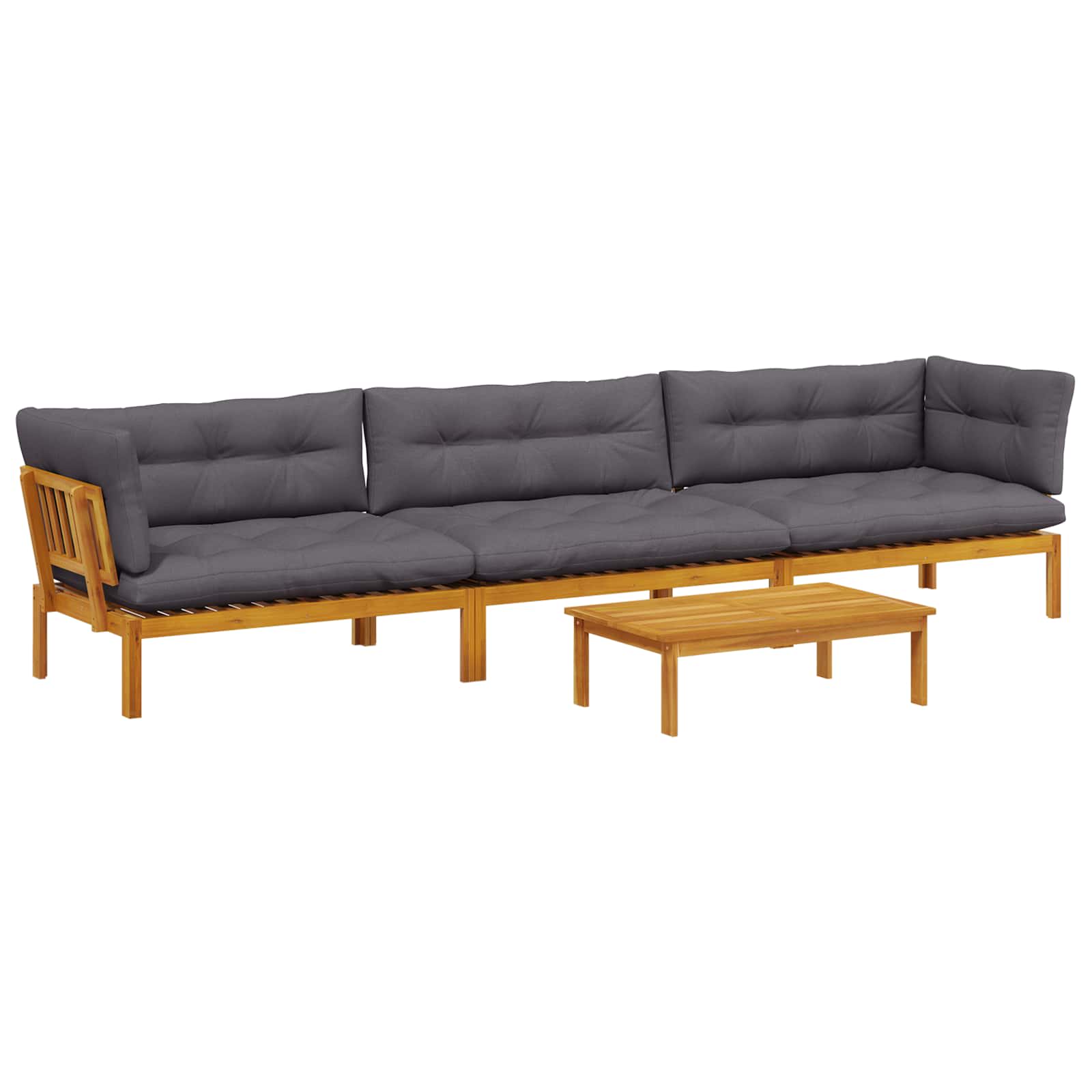 4 Stück Garten Pallet Sofa Einheiten Massivholz Akazie Natur