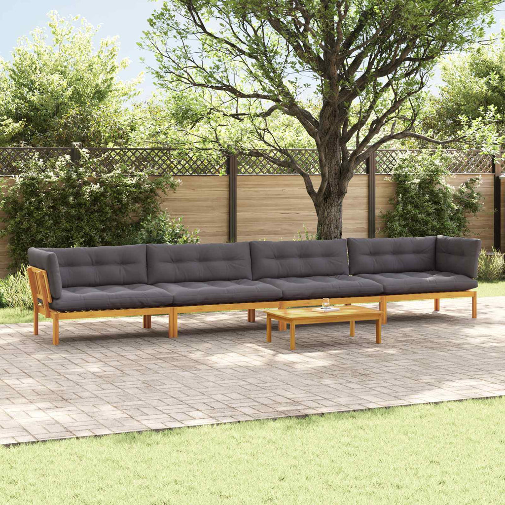 5 Stück Garten Pallet Sofa Einheiten Massivholz Akazie Natur