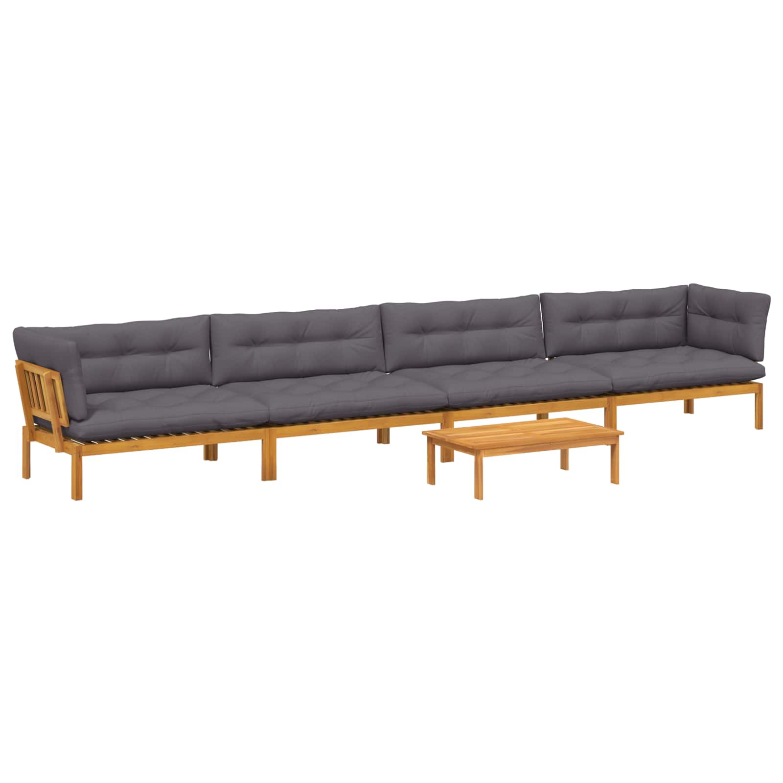 5 Stück Garten Pallet Sofa Einheiten Massivholz Akazie Natur