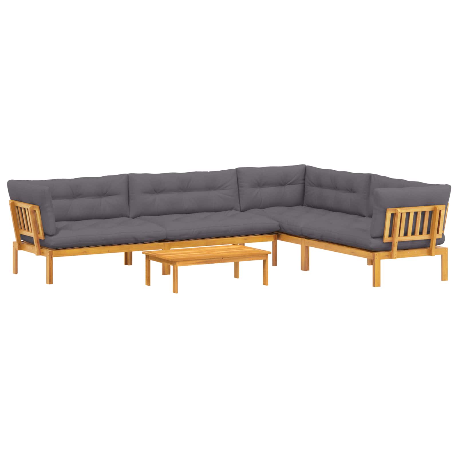 5 Stück Garten Pallet Sofa Einheiten Massivholz Akazie Natur