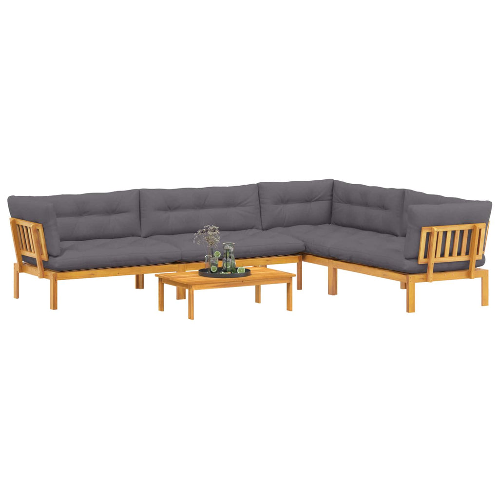 5 Stück Garten Pallet Sofa Einheiten Massivholz Akazie Natur