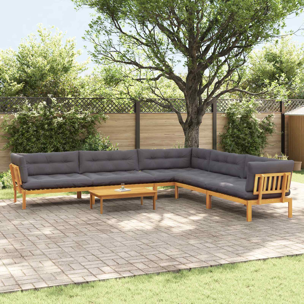 6 Stück Garten Pallet Sofa Einheiten Massivholz Akazie Natur