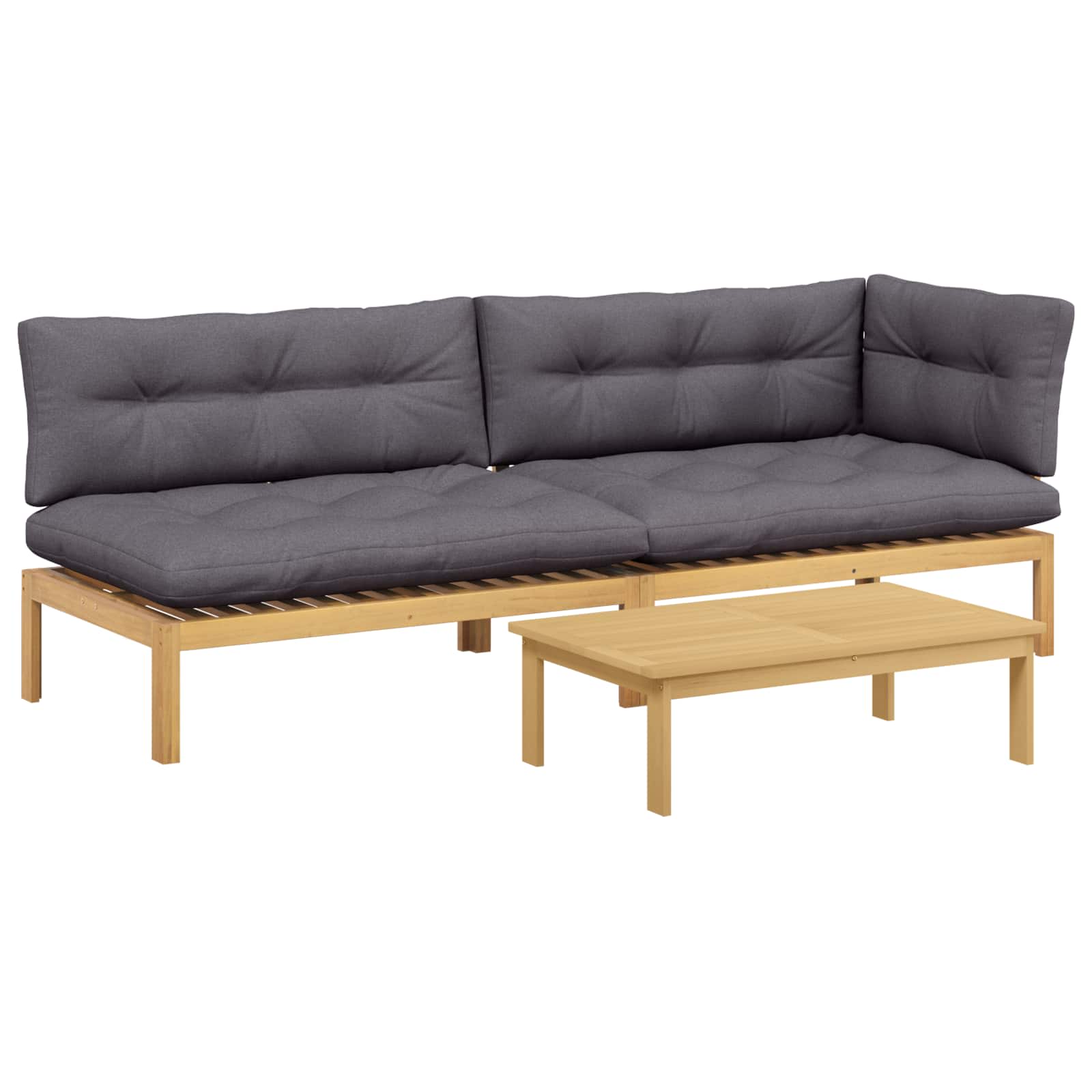 3 Stück Garten Pallet Sofa Einheiten Massivholz Akazie