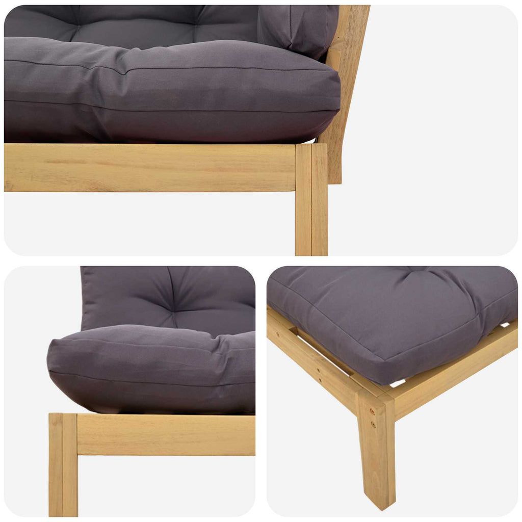 Garten Pallet Sofa Einheiten 2 Stück Hellbraun und Dunkelgrau