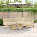 Sofa Set mit Kissen Uni 4 pcs Beige Massivholz Akazie