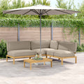 Sofa Set mit Kissen Uni 4 pcs Taupe Massivholz Akazie