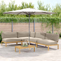 Sofa Set mit Kissen Uni 5 pcs Taupe Massivholz Akazie