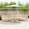 Sofa Set mit Kissen Uni 5 pcs Beige Massivholz Akazie
