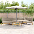 Sofa Set mit Kissen Uni 5 pcs Taupe Massivholz Akazie