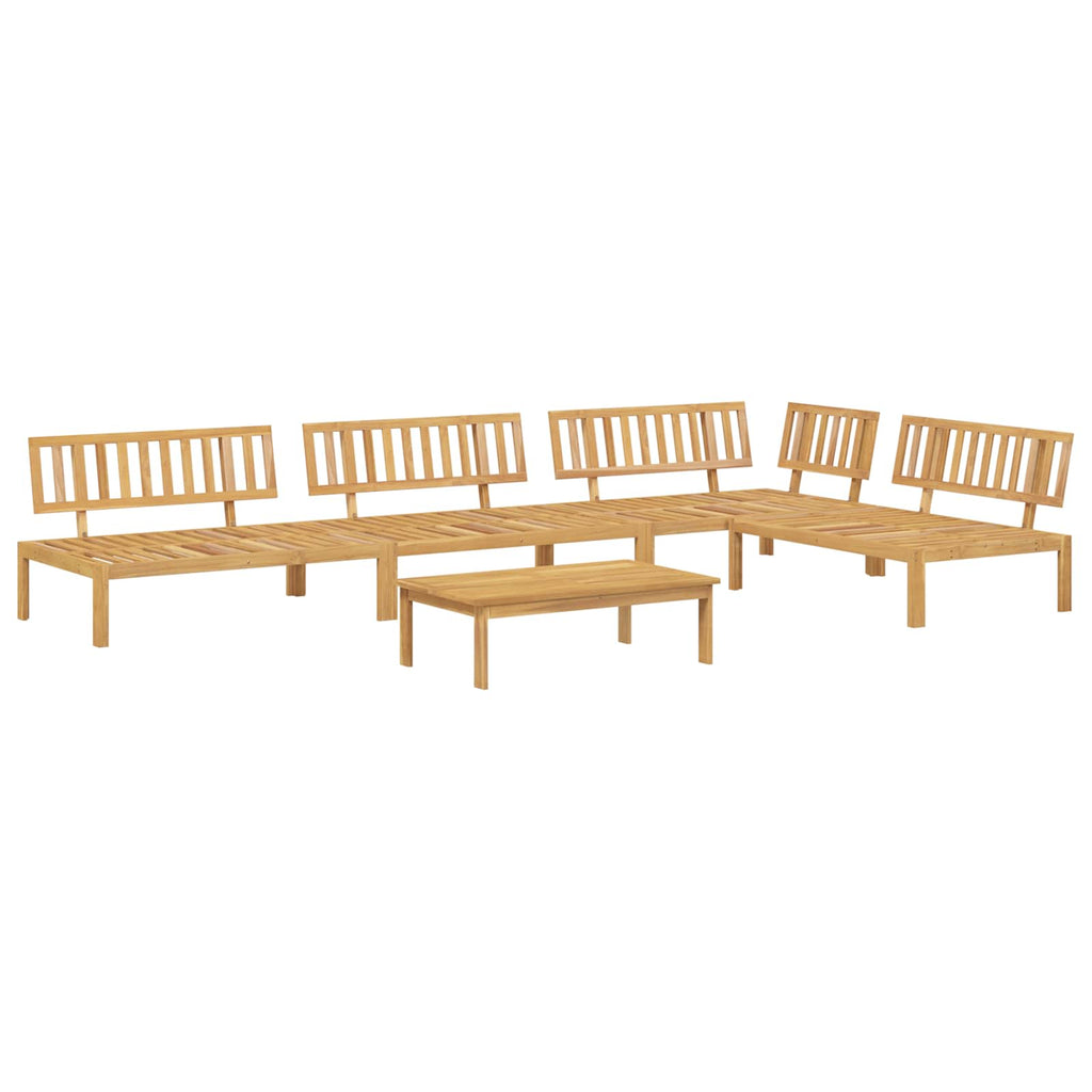 Sofa Set mit Kissen Uni 5 pcs Taupe Massivholz Akazie