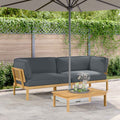 Sofa Set mit Kissen Uni 2 pcs Anthrazit Massivholz Akazie