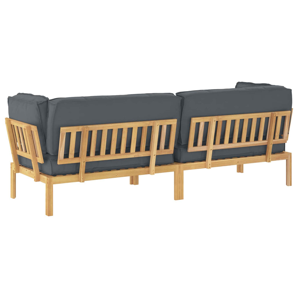 Sofa Set mit Kissen Uni 2 pcs Anthrazit Massivholz Akazie