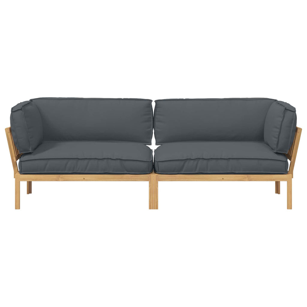 Sofa Set mit Kissen Uni 2 pcs Anthrazit Massivholz Akazie
