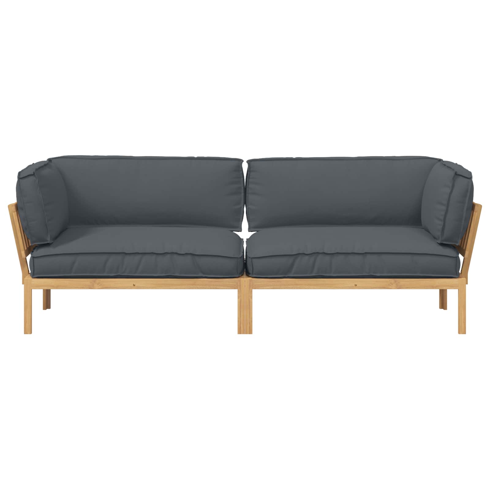 Sofa Set mit Kissen Uni 2 pcs Anthrazit Massivholz Akazie