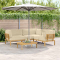 Sofa Set mit Kissen Uni 4 pcs Beige Massivholz Akazie