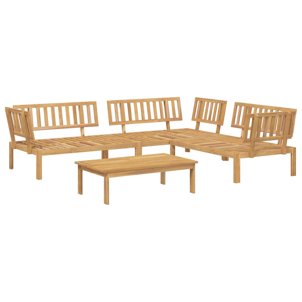 Sofa Set mit Kissen Uni 4 pcs Taupe Massivholz Akazie