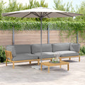 Sofa Set mit Kissen Uni 4 pcs Grau Massivholz Akazie