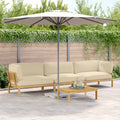 Sofa Set mit Kissen Uni 4 pcs Beige Massivholz Akazie
