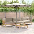 Sofa Set mit Kissen Uni 4 pcs Taupe Massivholz Akazie