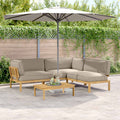 Sofa Set mit Kissen Uni 4 pcs Taupe Massivholz Akazie
