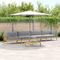 Sofa Set mit Kissen Uni 5 pcs Grau Massivholz Akazie