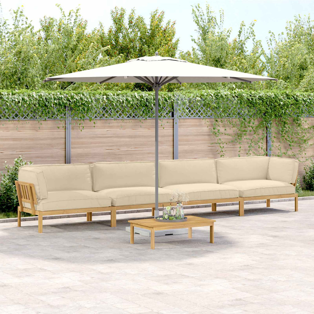 Sofa Set mit Kissen Uni 5 pcs Beige Massivholz Akazie