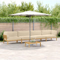 Sofa Set mit Kissen Uni 5 pcs Beige Massivholz Akazie
