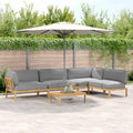 Sofa Set mit Kissen Uni 5 pcs Grau Massivholz Akazie