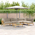 Sofa Set mit Kissen Uni 5 pcs Taupe Massivholz Akazie